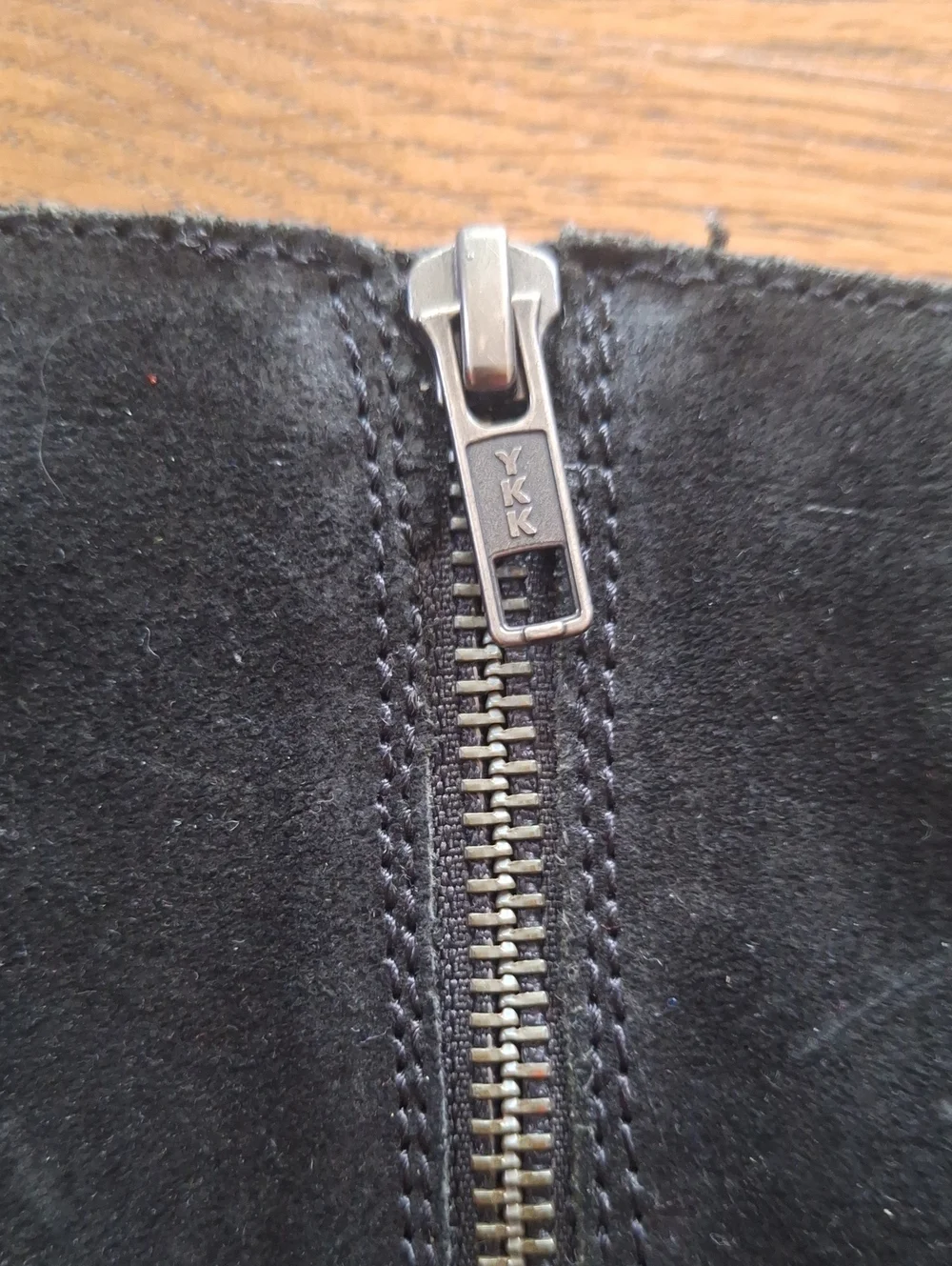 Born Black Felicia Distressed Knee High Suede Boot Side Zipper and Back 8